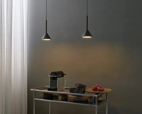 Loftlampe Fuji single sort Ø.12 cm