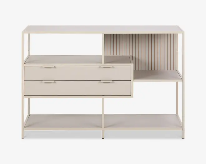 Bogreol Seaford grå m/skuffer