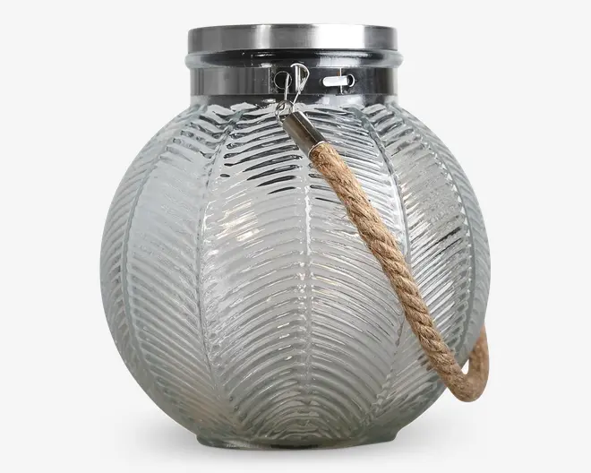 Solar lanterne klar glas H.17 cm