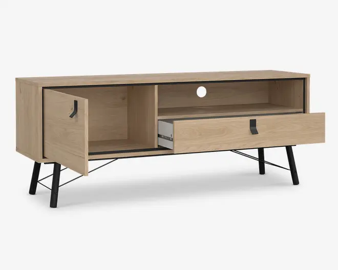 Tv-bord Ry lys eg/sort