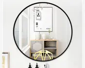 Spejl alu cirkel sort Ø.40 cm 
