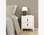 Sengebord Madrid hvid med 2 skuffer