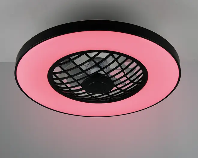 Loftlampe med ventilator og farveskift