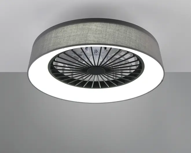 Loftlampe med ventilator grå