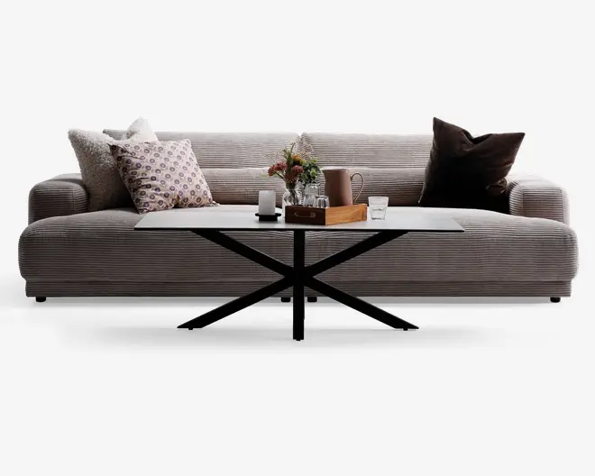 Flyder sofa med bredriflet fløjl