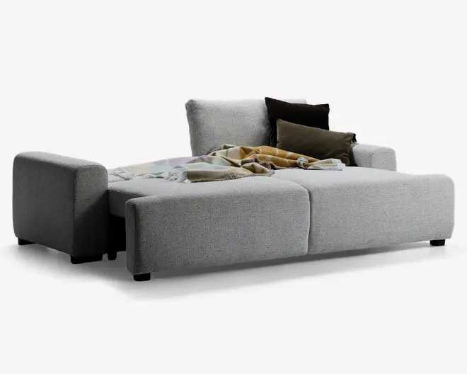 Sovesofa 3 pers. grå møbelstof