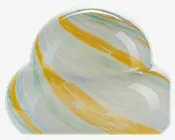 Bordlampe Stribet Gul/Hvid H.22 cm