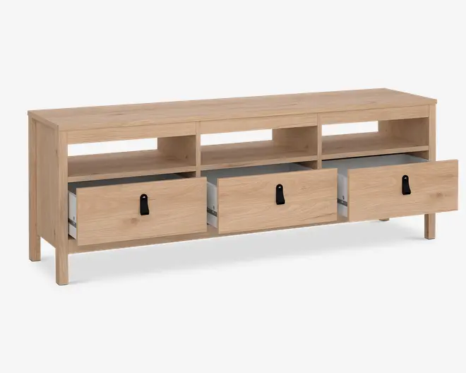 Tv-bord Madrid lys eg m/3 skuffer