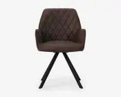 Spisebordsstol med armlæn brun