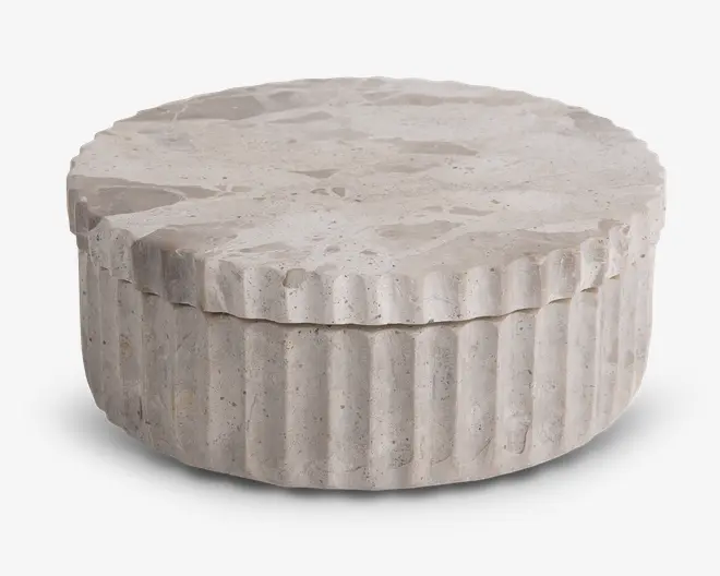 Krukke m/låg brun marmor Ø.15 cm 