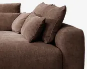 Sofa open end højre brun stof