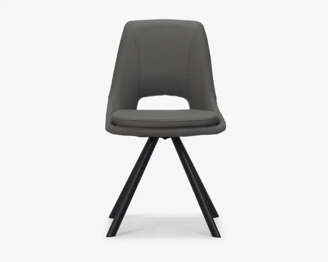Spisebordsstol i grå kunstlæder