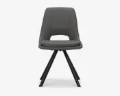 Spisebordsstol i grå kunstlæder