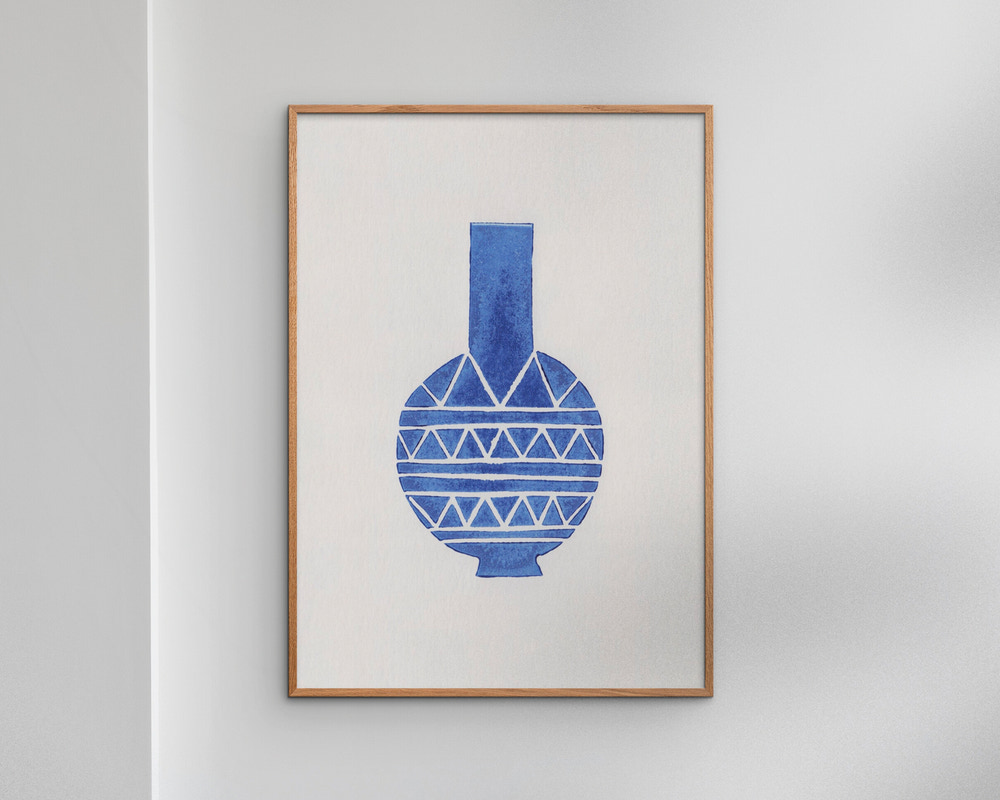 Plakat Linocut Vase A5