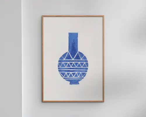 Plakat Linocut Vase A5