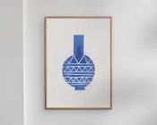 Plakat Linocut Vase A5