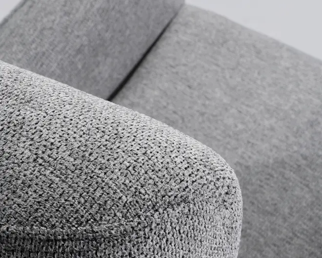 Drejestol m/indbygget fodskammel grå stof