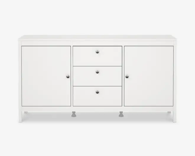 Skænk Madrid hvid med 3 skuffer