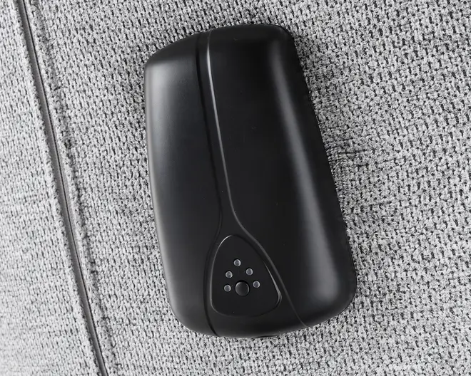 Drejestol m/indbygget fodskammel grå stof