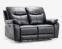 Sofa 2 pers recliner sort 