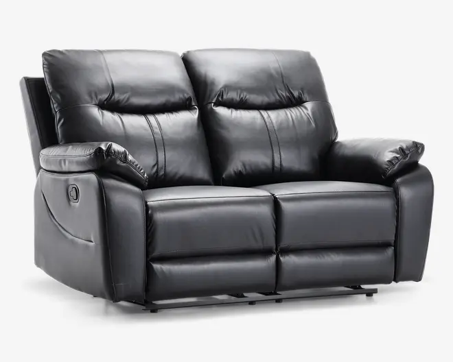 Sofa 2 pers recliner sort 