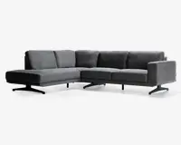 Sofa m. åben afslutning grå venstrevendt
