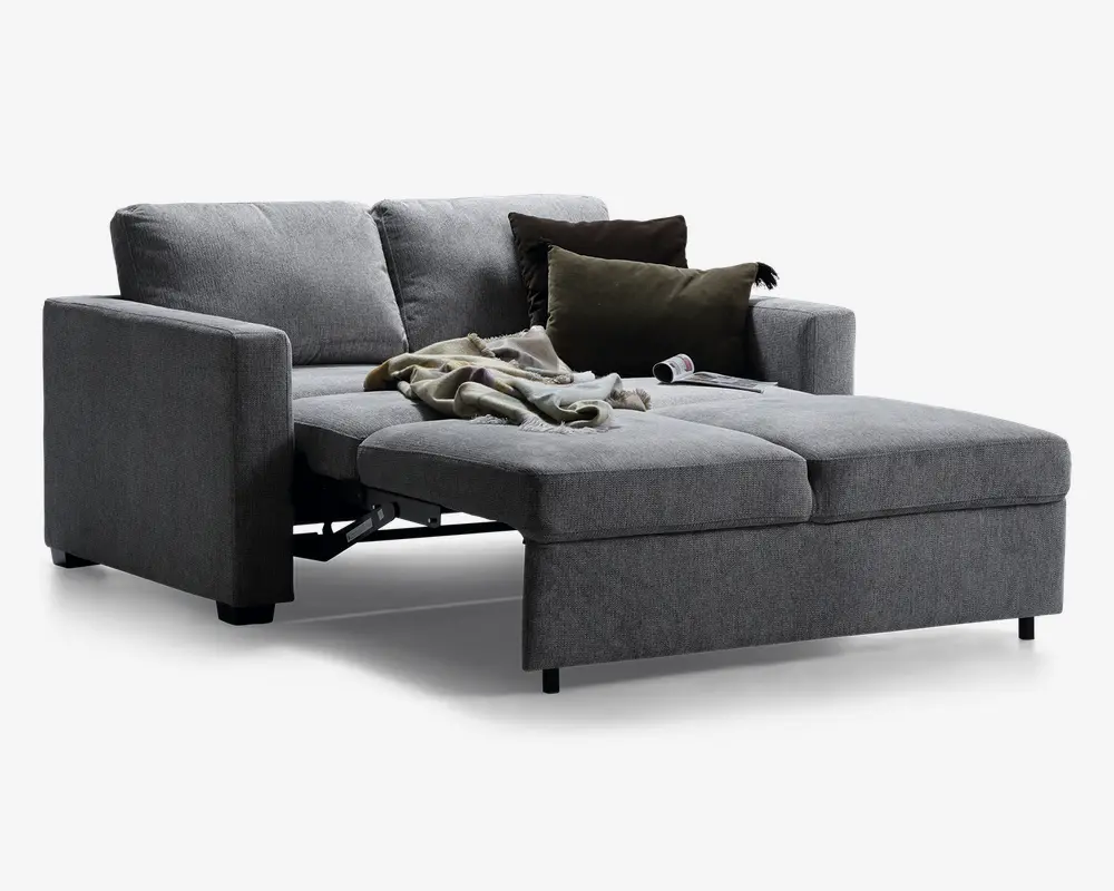 Sovesofa 2 pers. grå møbelstof