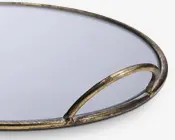 Fad m/spejl glas/metal 25x22x4 cm 