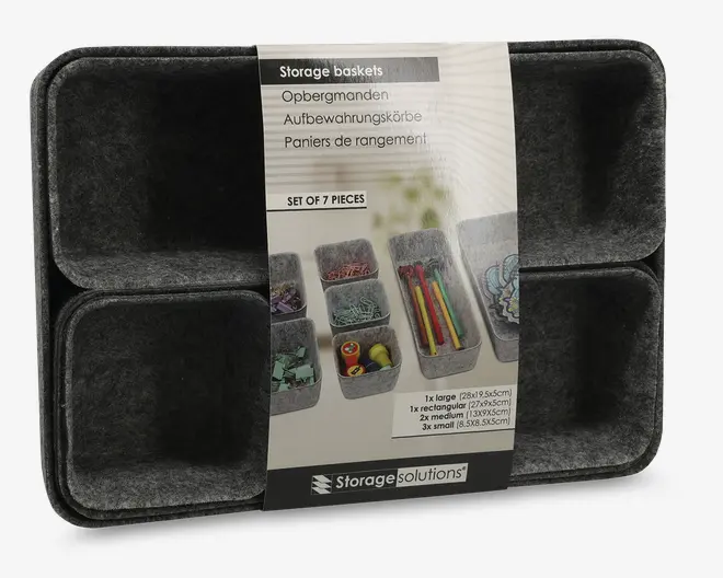 Skuffeindsats filt assorteret 7 stk.