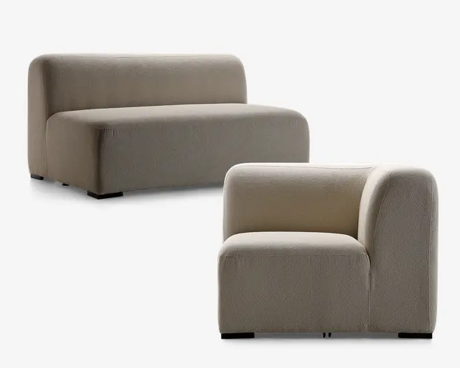 Lounge modul sofa beige stof