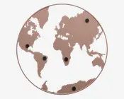 Magnettavle verden jern lyserød Ø.50 cm 