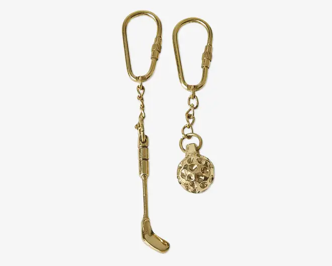 Nøglering guld ass L.12 cm