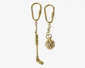 Nøglering guld ass L.12 cm