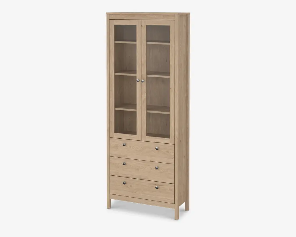 Vitrine Madrid eg med 3 skuffer