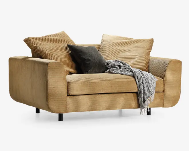 Stol 1,5 pers stol Motive gul fløjl