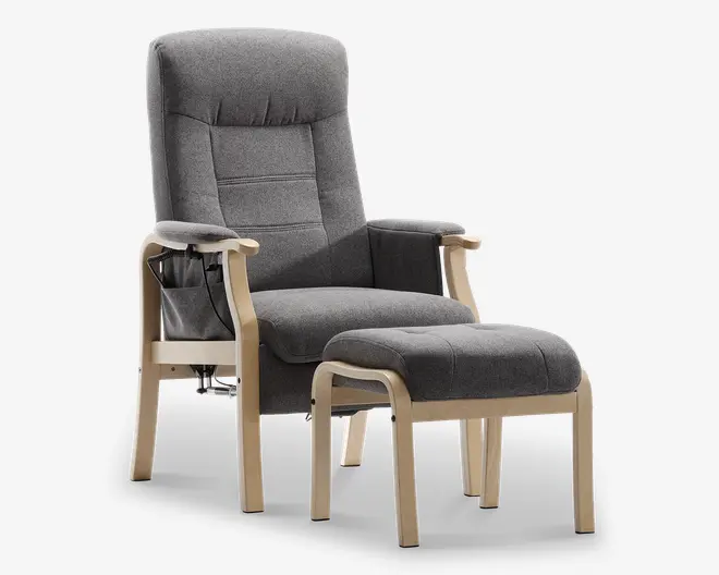 Otium stol grå/natur med sædeløft