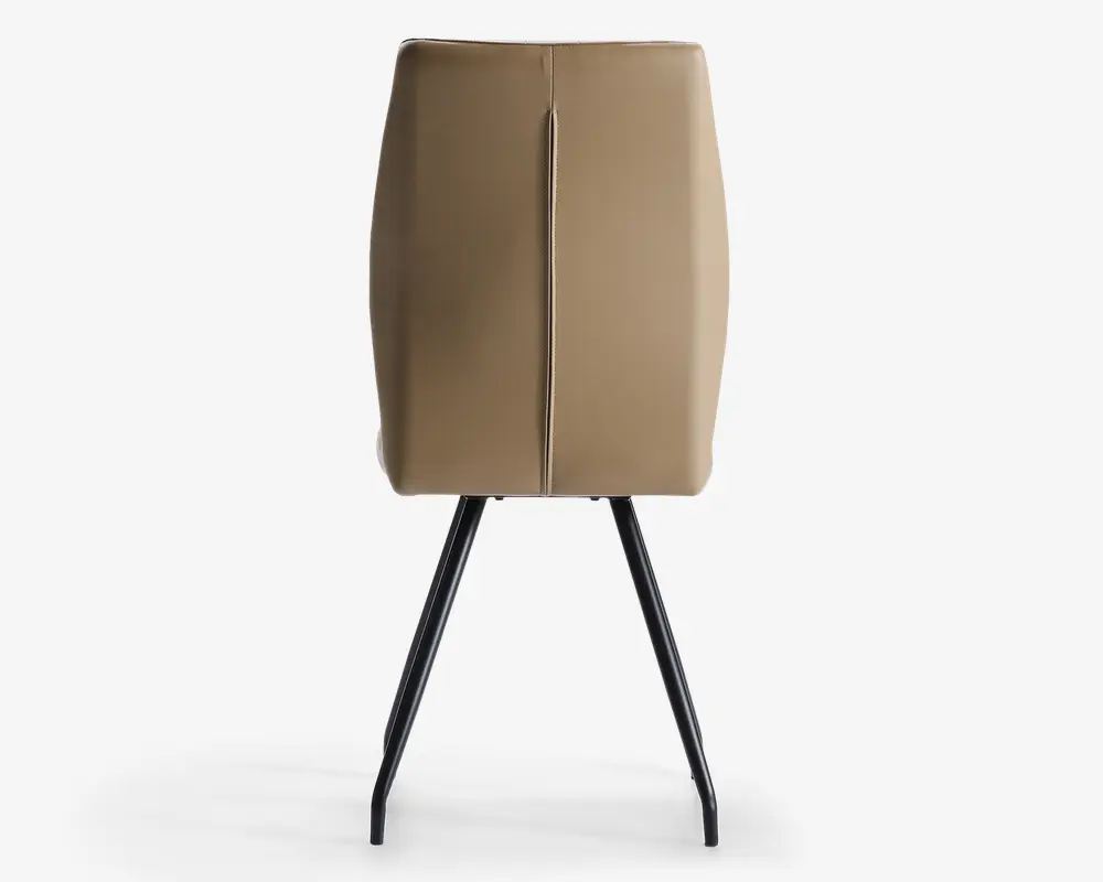 Spisebordsstol i beige kunstlæder 