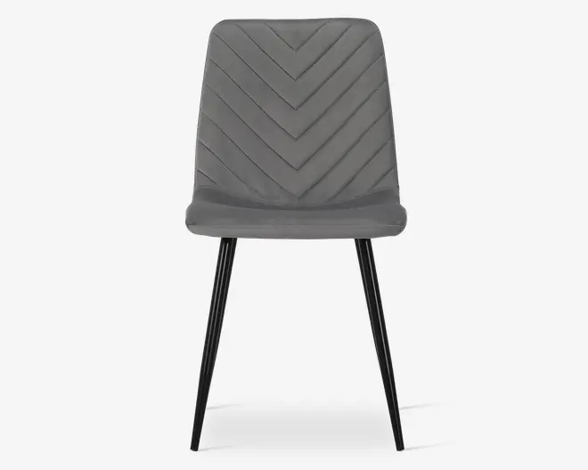 Spisebordsstol i grå velour 