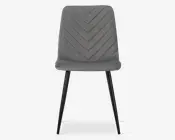 Spisebordsstol i grå velour 