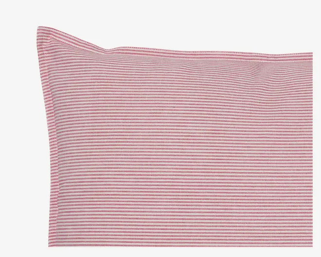 Pude striber mørk rose bomuld 50x50 cm