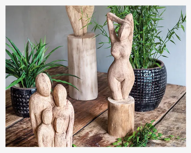 Figur Ida dame træ H.40 cm 