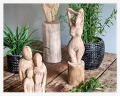 Figur Ida dame træ H.40 cm 