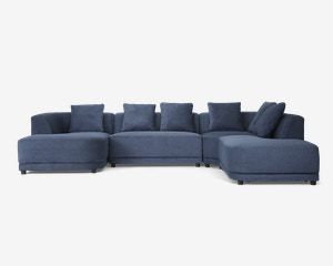 Sofa U-Shape Højre Blå