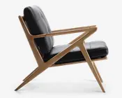 Loungestol eg olie sort læder