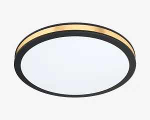 Plafond Pescaito sort/guld Ø.28 cm