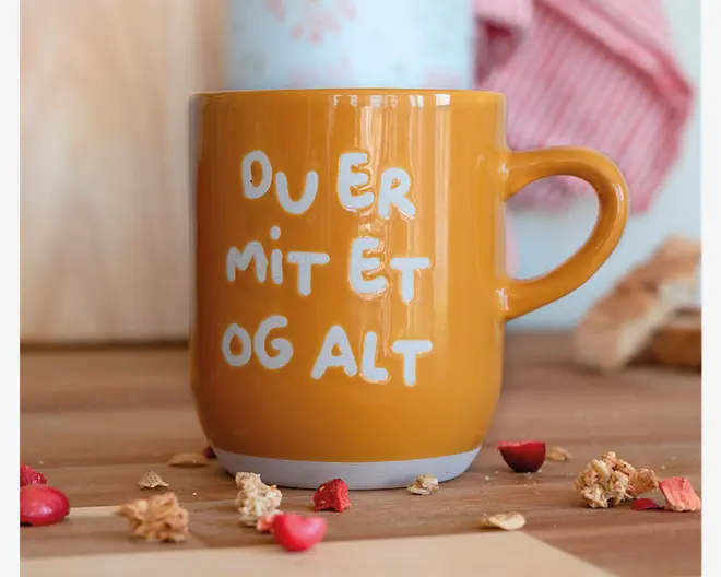 Krus 'Du er mit et og alt' gul