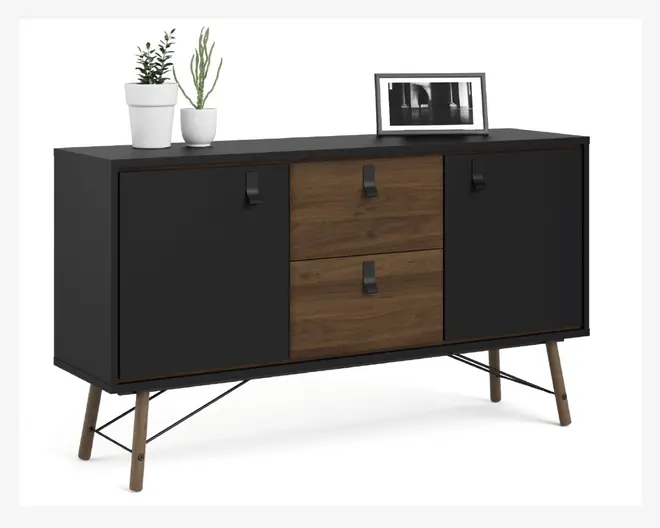 Skænk Ry B. 150 cm sort/valnød