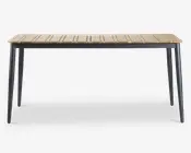 Havebord teak/aluminium 100x160 cm