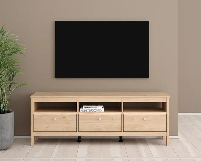 Tv-bord Madrid lys eg m/3 skuffer