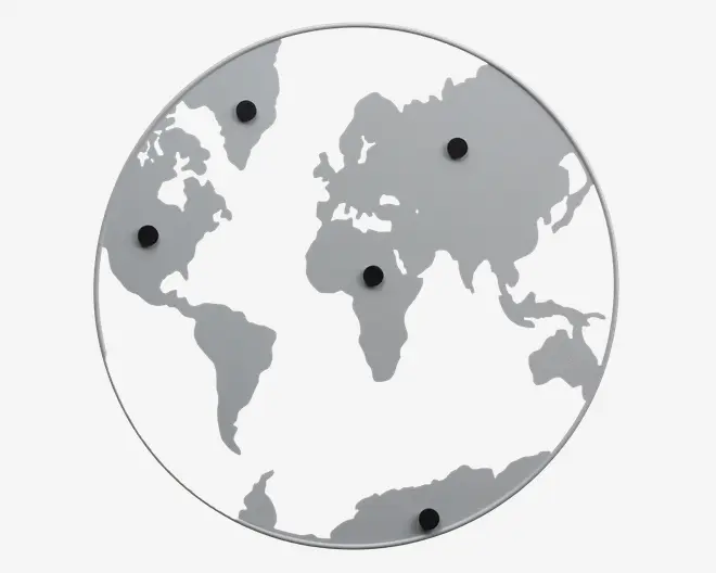 Magnettavle verden jern hvid Ø.50 cm 